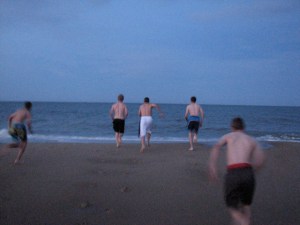 heading into the ocean