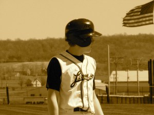 baseball and flag