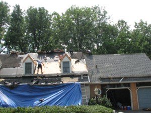 working on roof